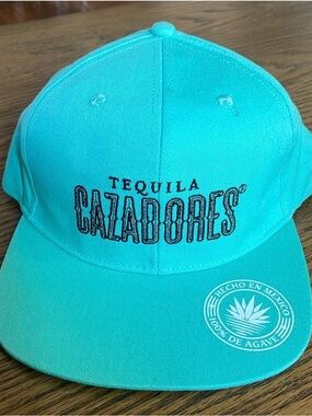 Cazadores Tequila Flat Brim Hat, Blue, OS, NEW